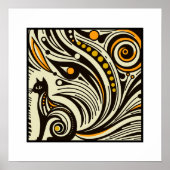 Mystic Whiskers: Retro Cat Art Poster (Vorne)
