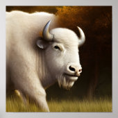 Mystic White Buffalo Digital Art Poster (Vorne)