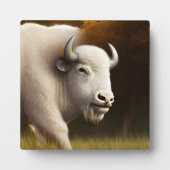 Mystic White Buffalo Digital Art Tabletop Fotoplatte (Vorderseite)