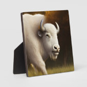 Mystic White Buffalo Digital Art Tabletop Fotoplatte (Vorderseite)