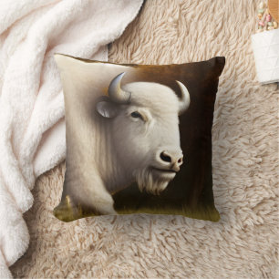 Mystic White Buffalo Digitale Kunst Kissen