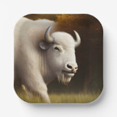 Mystic White Buffalo Digitale Kunst Pappteller (Vorderseite)