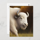 Mystic White Buffalo Digitale Kunst Postkarte (Vorne/Hinten)
