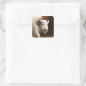 Mystic White Buffalo Digitale Kunst Quadratischer Aufkleber (Tasche)