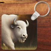 Mystic White Buffalo Digitale Kunst Schlüsselanhänger (Rückseite)