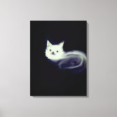 Mystic White Kitten Leinwand Wall Art-Blue-Mit Aug (Vorderseite)