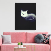 Mystic White Kitten Leinwand Wall Art-Blue-Mit Aug (Insitu (Wohnzimmer))