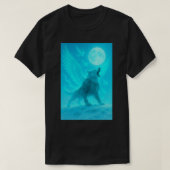 Mystic Winged Wolf Howling at the Moon T-Shirt (Design vorne)