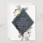 Mystic Winter Floral Holiday Party Einladung (Vorderseite)
