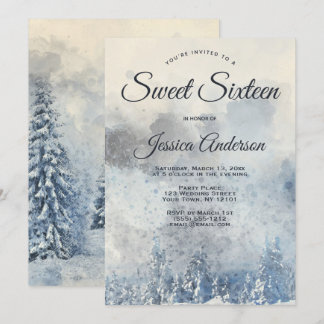 Mystic Winter Forest 16 . Geburtstag Einladung