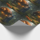 Mystic wizard and glowing pumpkin forest premium m geschenkpapier (Ecke)
