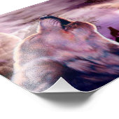 Mystic Wolf Howling auf dem Mond Fotodruck (Ecke)