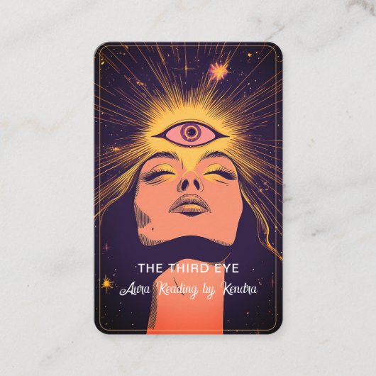 Mystic Woman Eye Dark Blue -Gold Visitenkarte (Vorderseite)