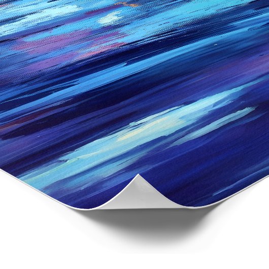 Mystic woman under full moon reflections art poster (Ecke)