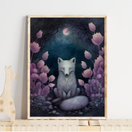 Mystic Woodland Arctic Fox | Fox Wall Print Poster