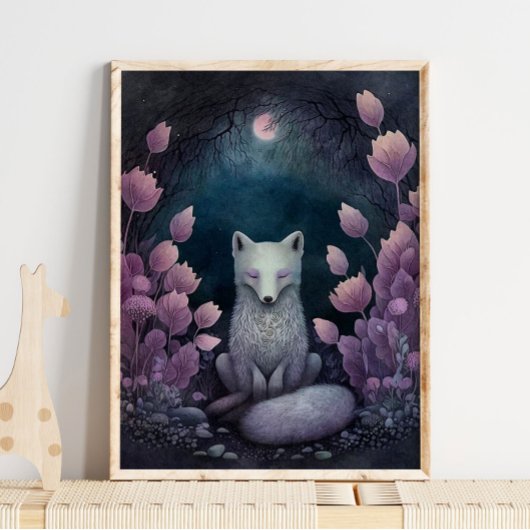 Mystic Woodland Arctic Fox | Fox Wall Print Poster
