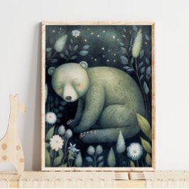 Mystic Woodland Sleepy Bär | Bärenwand Poster
