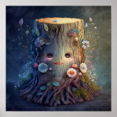 Mystic Woodland Tree Stump | Wall Print Poster (Vorne)