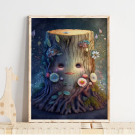 Mystic Woodland Tree Stump | Wall Print Poster