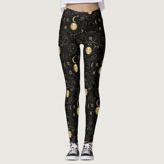 Mystic Zodiac Print Leggings (Vorderseite)