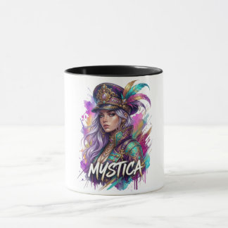 Mystica Fantasy Frau Kunstbecher | Farbige Wasserf Tasse