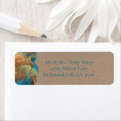 Mystical Abstrakt Aquamarin Coral Gold Rücksendead (Insitu)