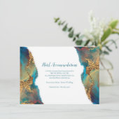 Mystical Abstrakt Aquamarin Gold Hotel Unterkünfte Begleitkarte (Stehend Vorderseite)