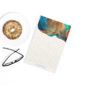 Mystical Abstrakt Aquamarin Gold Monogram Linse Briefpapier