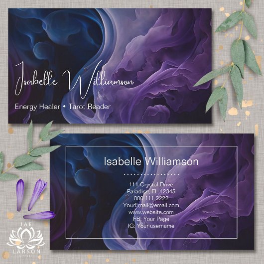 Mystical Amethyst Celestial Reiki Meditation Yoga Visitenkarte