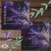 Mystical Amethyst Chakras Reiki Meditation Yoga Quadratische Visitenkarte