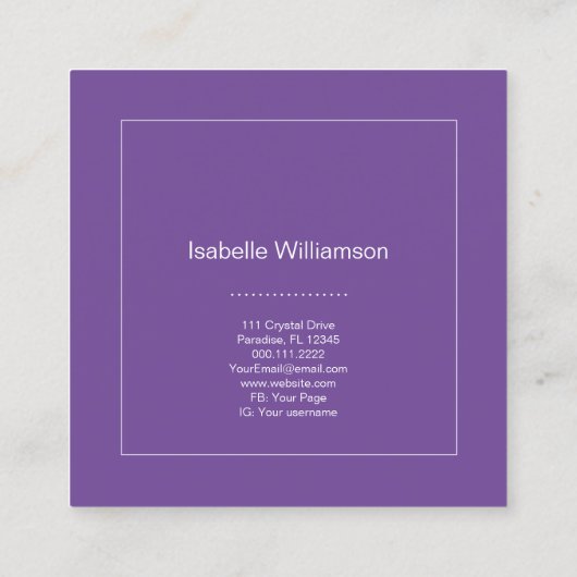 Mystical Amethyst Chakras Reiki Meditation Yoga Quadratische Visitenkarte (Rückseite)