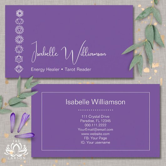Mystical Amethyst Chakras Reiki Meditation Yoga Visitenkarte