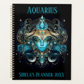 Mystical Aquarius Zodiac Artwork Planer (Vorderseite)