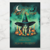 Mystical & Attractive Halloween Witch Conjures Weinetikett (Einzelnes Label)