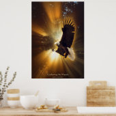 Mystical Bald Eagle & Rays of Sunlight Fantasy Art Poster (Küche)