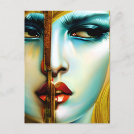 Mystical Beauty Golden Goddess Postkarte