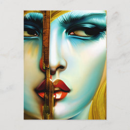 Mystical Beauty Golden Goddess Postkarte