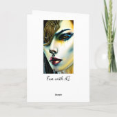 Mystical Beauty Golden Vampire Goddess Karte (Rückseite)