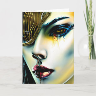 Mystical Beauty Golden Vampire Goddess Karte