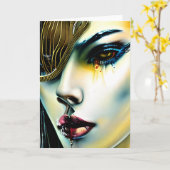 Mystical Beauty Golden Vampire Goddess Karte (Gelbe Blume)