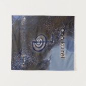 Mystical Black and Blue Reiki Symbol Cho Ku Rei Wandteppich (Vorderseite (Horizontal))