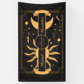 Mystical Black and Gold Sun Moon Wedding Banner (Vertikal)