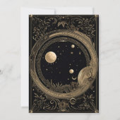 Mystical Black and Gold Tarot Wedding Einladung (Rückseite)