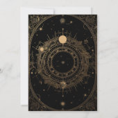 Mystical Black and Gold Tarot Wedding Einladung (Rückseite)