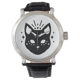 Mystical Black Cat Armbanduhr