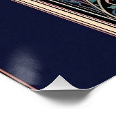 Mystical Black Cat Art Nouveau Poster (Ecke)