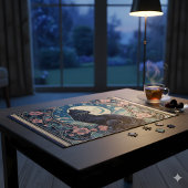 Mystical Black Cat Art Nouveau Puzzle