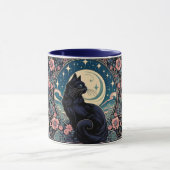 Mystical Black Cat Art Nouveau Tasse (Zentrum)