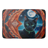 Mystical Black Cat Celestial Mandala Badematte (Vorderseite)