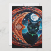 Mystical Black Cat Celestial Mandala Einladung (Rückseite)